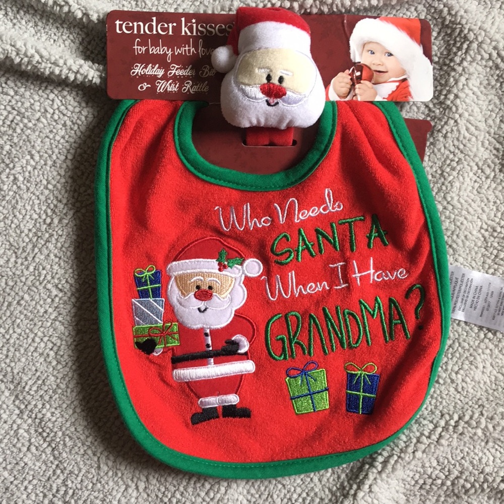 Holiday Bib & Wrist Rattle